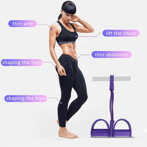 Fit™: 4-Tube Pedal Fitness Rope for Woman & Men - Fitness Gum 4 Tube Resistance Bands Latex Pedal Exerciser Sit-up Pull Rope Expander Elastic Bands Yoga equipment Pilates Workout